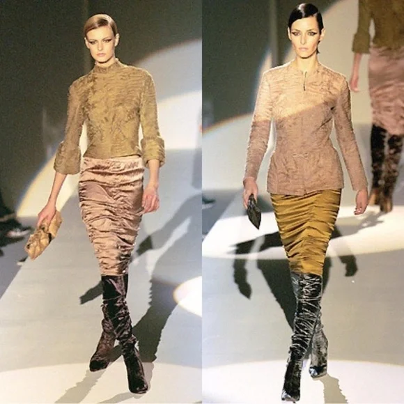 Tom Ford For Gucci Fw 1999 Velvet Over Knee Boots BRAND NEW in BOX Sz 8 - Picture 2 of 8